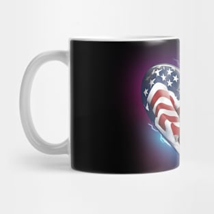 4th of July -USA Heart Flag Pocket Mug